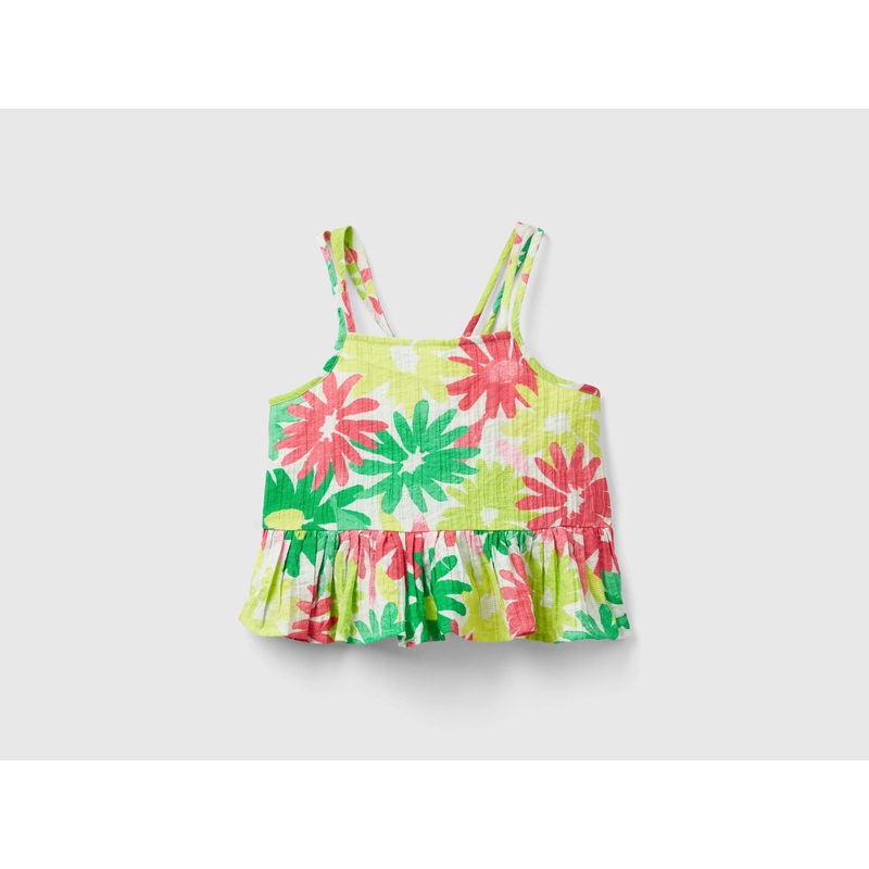 Floral Blouse With Ruffle