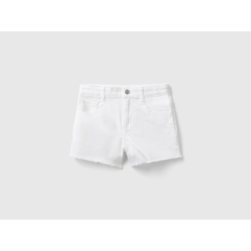 Frayed Shorts In Stretch Cotton
