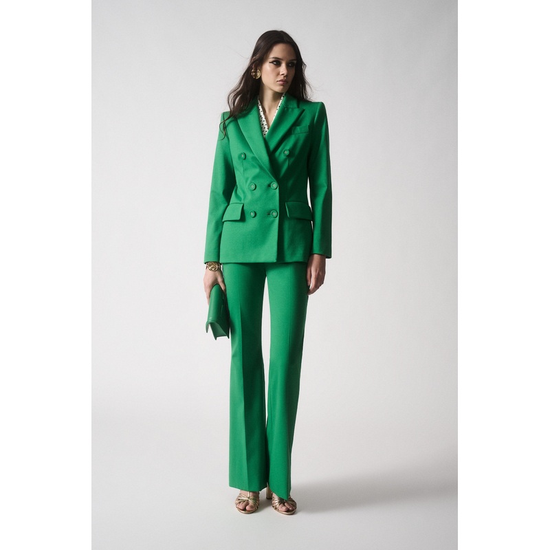 High Waist Flared Dress Trousers