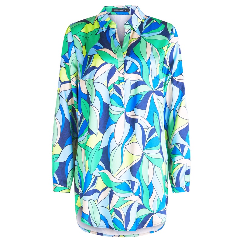 Long Sleeve Loose Fit Blouse With All Over Print