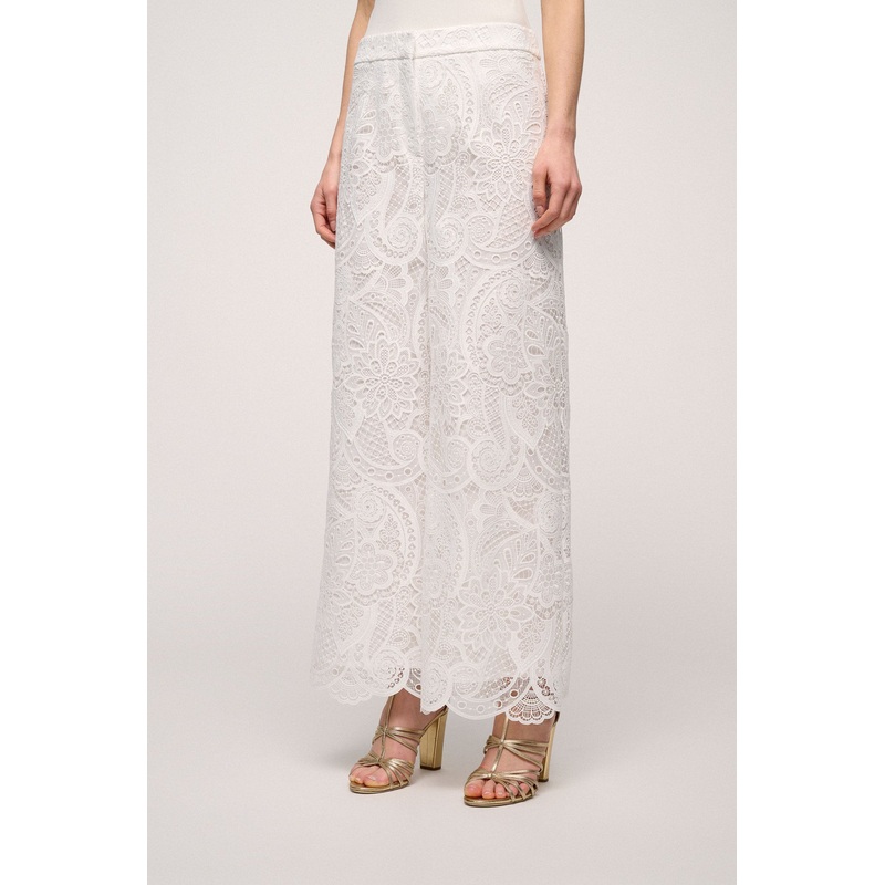 Paisley Embroidery Lace Trousers