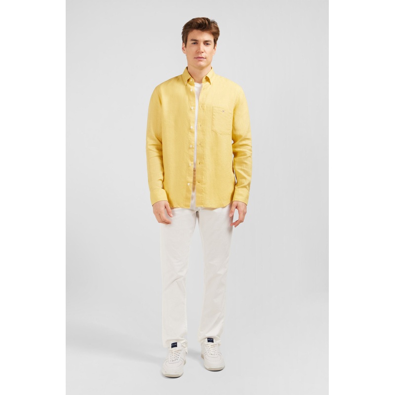 Plain Yellow Linen Shirt