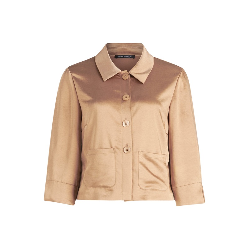 Shimmery Collared Button Up Blouse