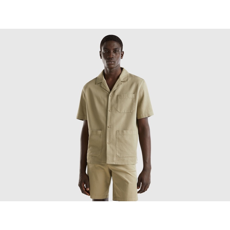Shirt In Modal And Cotton Blend