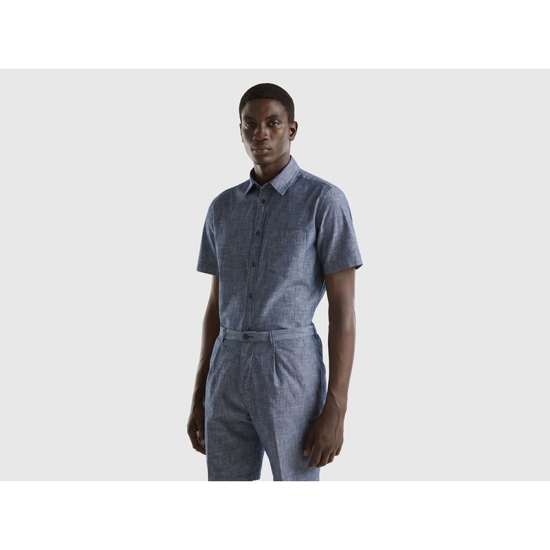Short Sleeve Chambray Shirt