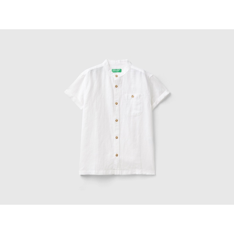 Short Sleeve Shirt In Linen Blend