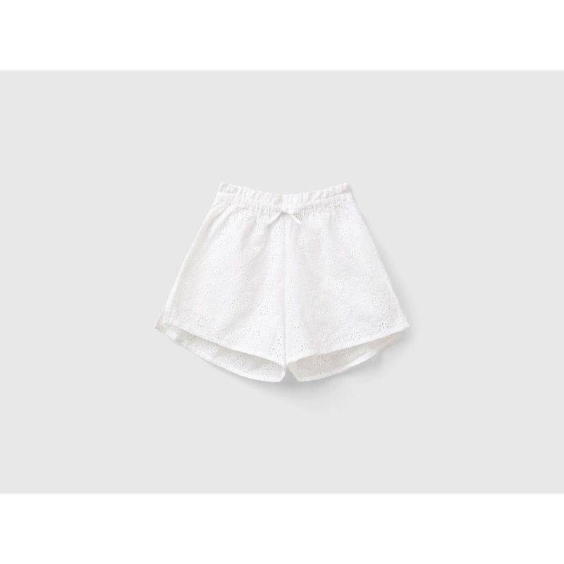 Shorts With Broderie Anglaise Embroidery