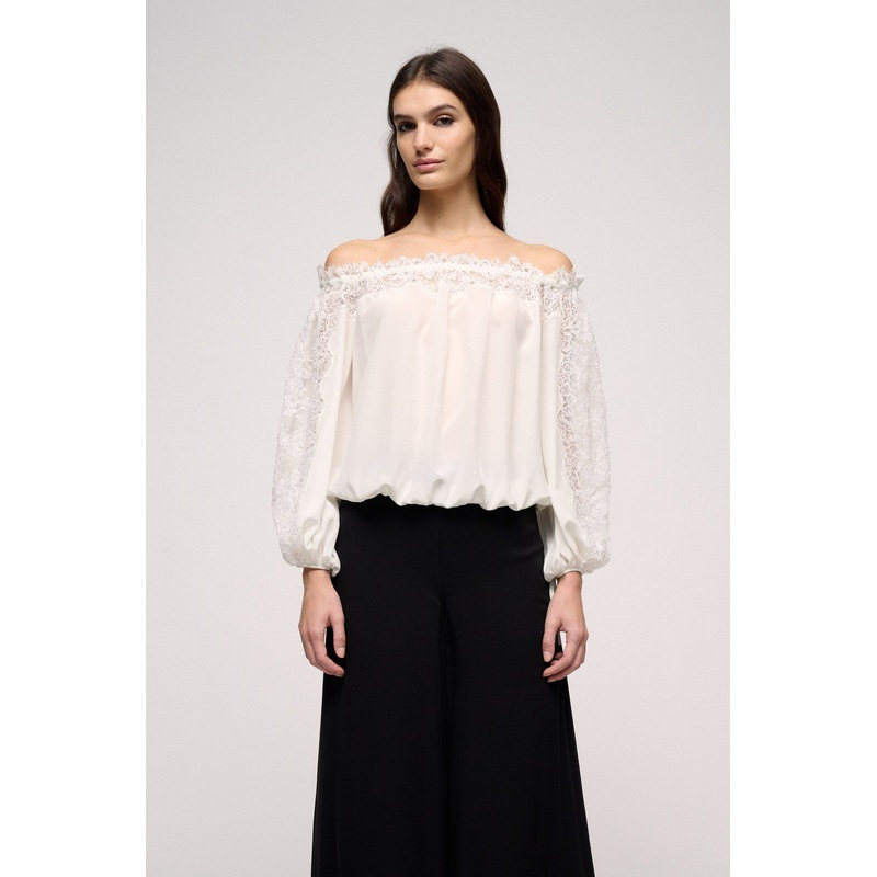 Silk Off The Shoulder Blouse