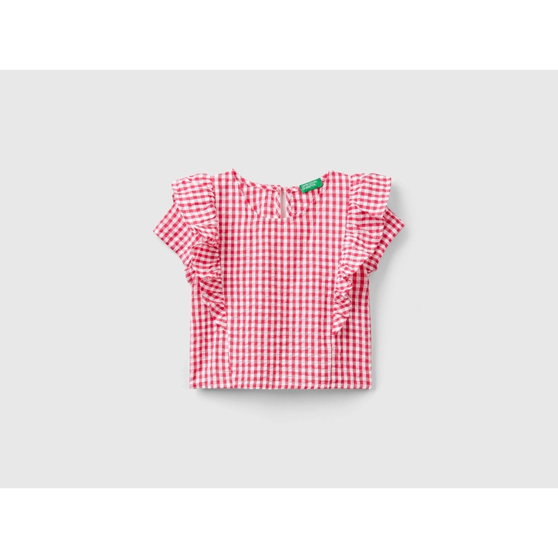 Vichy Blouse With Ruffles