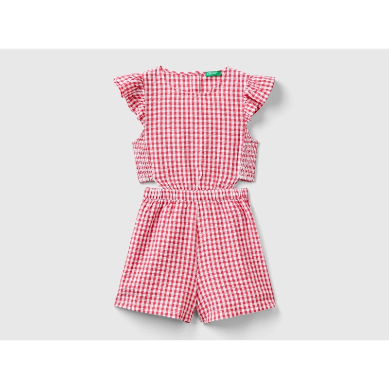 Vichy Jumpsuit With Flaps