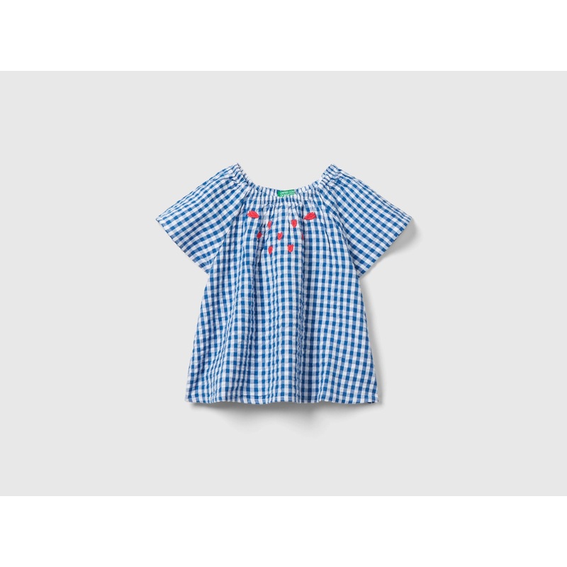 Vichy Shirt With Embroidery