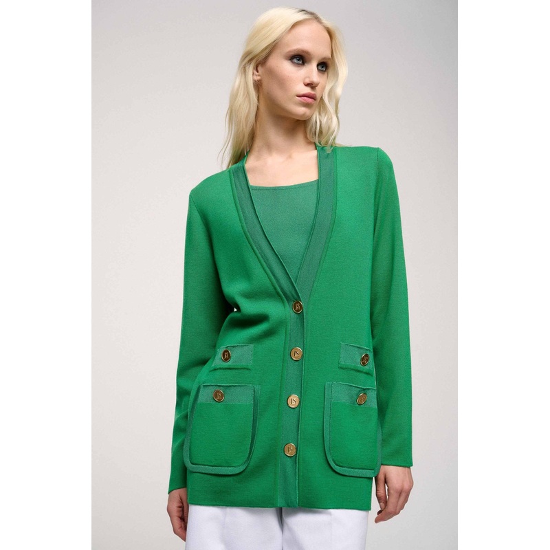 Wool And Viscose Cardigan