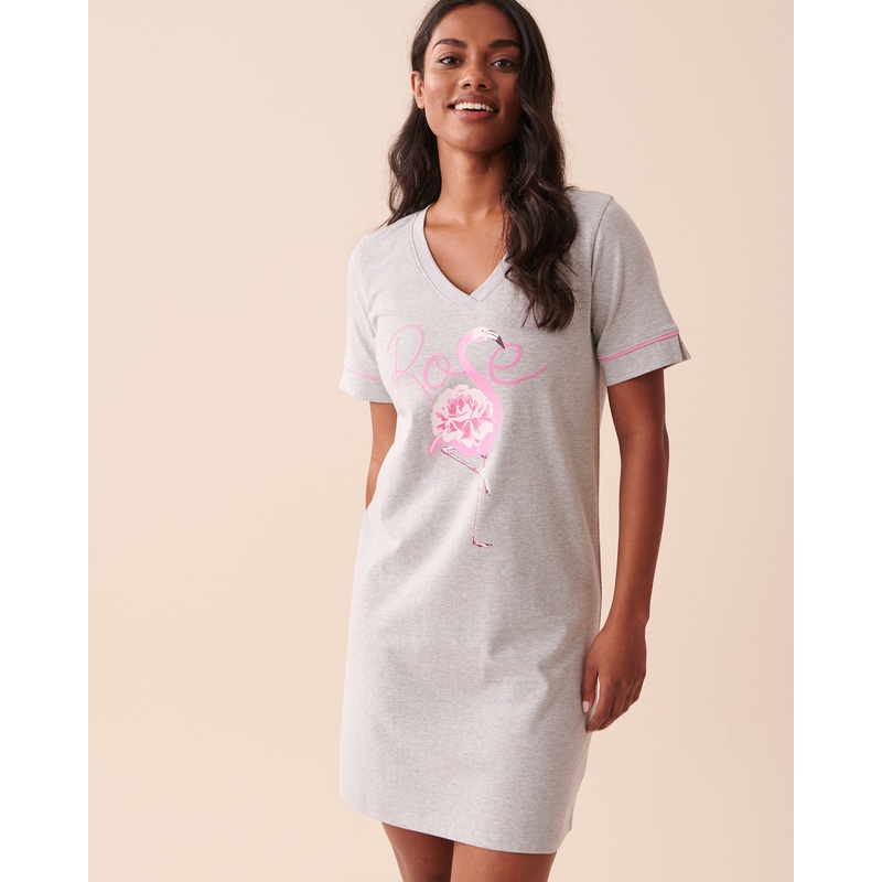 Cotton Pink Flamingo Sleepshirt