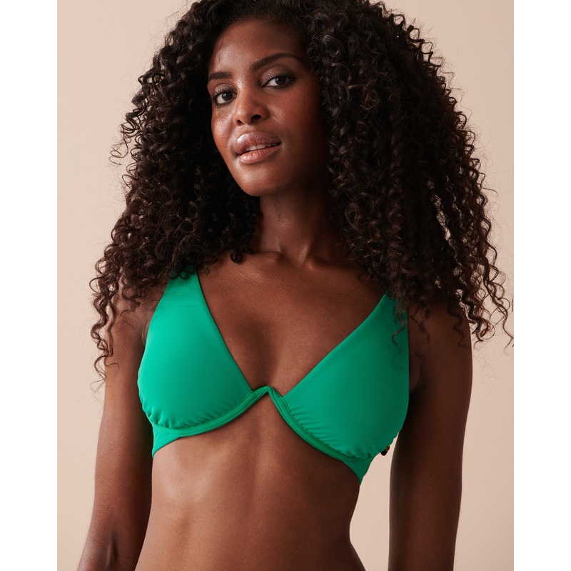 Emerald Plunge Bikini Top