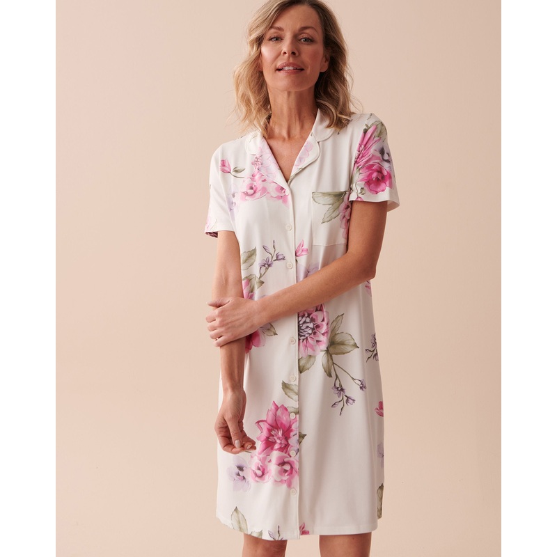 Floral Super Soft Short Sleeve Sleepshirt