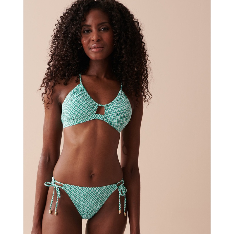 Green Tile Bralette Bikini Top