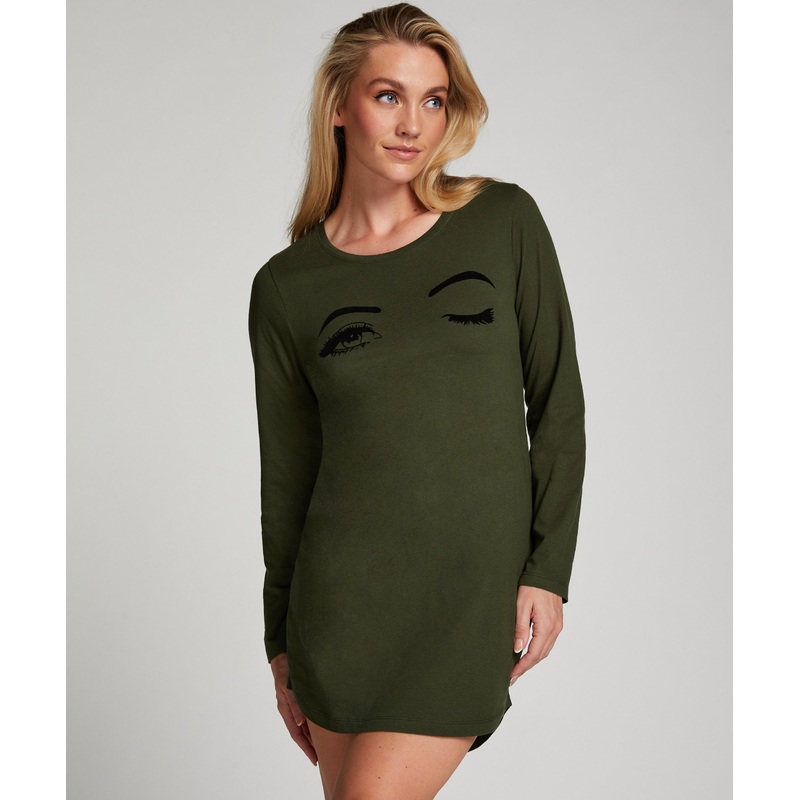 Nightie Long Sleeve R-Neck Wink