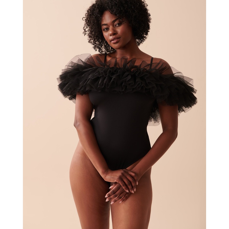 Off-The-Shoulder Ruffle Teddy
