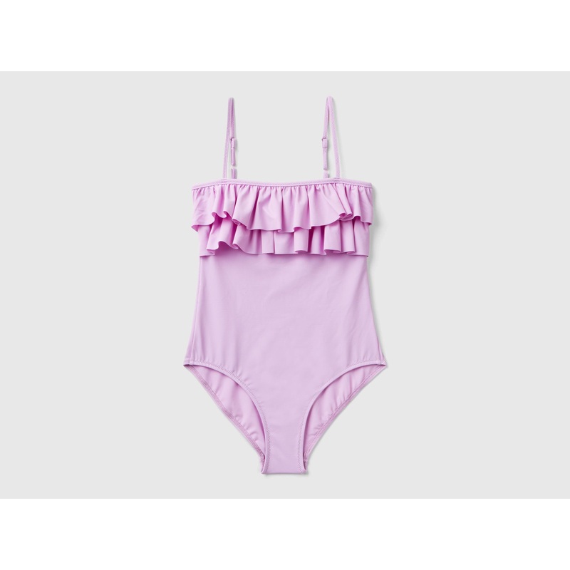 One-Piece Swimsuit In Econyl With Frills