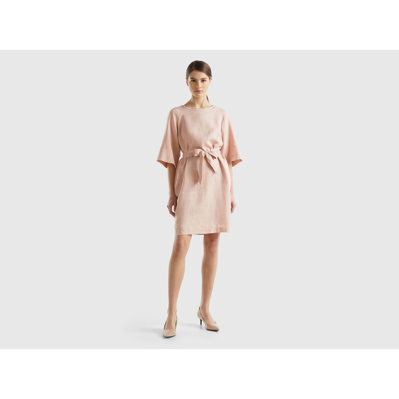 Short Dress In Pure Linen