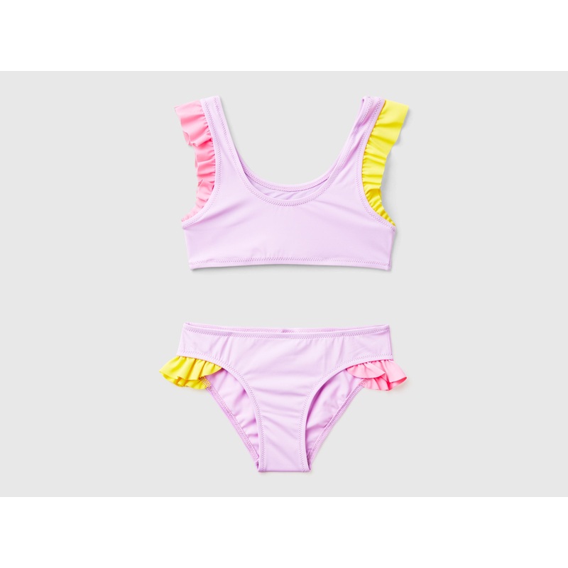 Swimwear Bikini With Ruffles In Econyl
