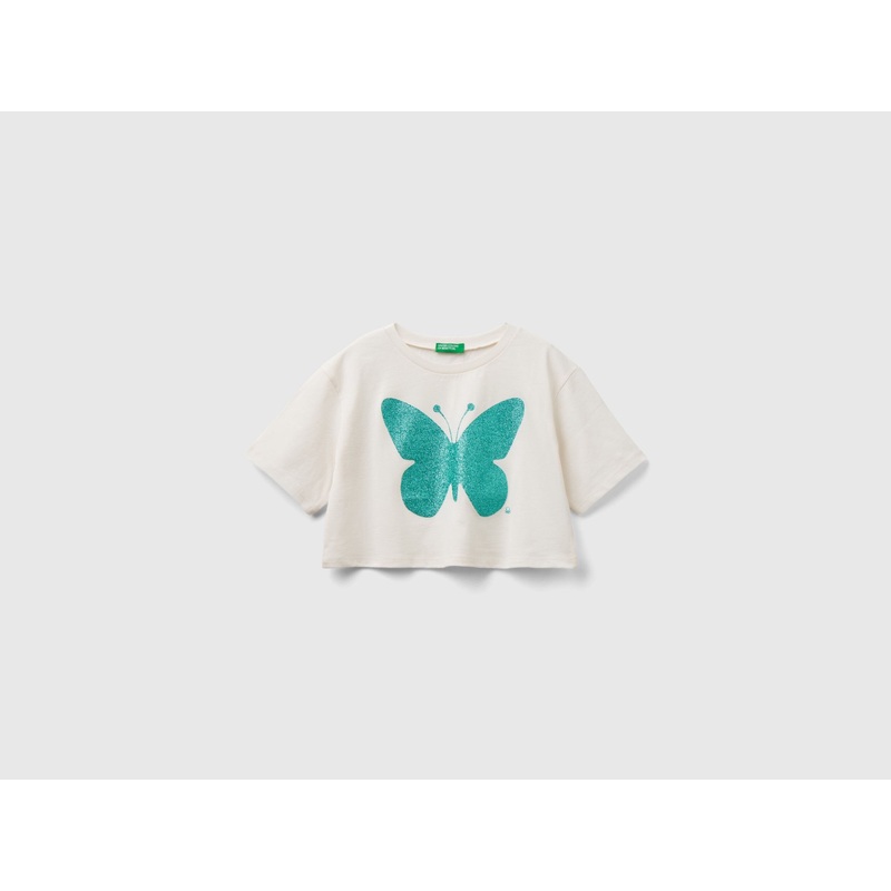 T-Shirt With Glittery Print