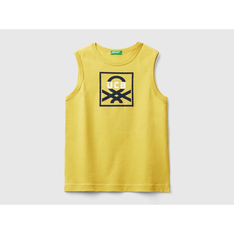 Tank Top In 100% Organic Cotton With Logo