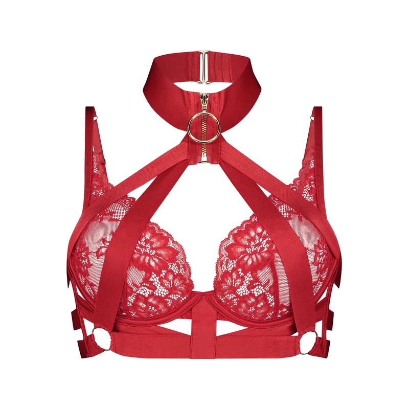 Clementine Unpadded Longline Underwired Bra - Red