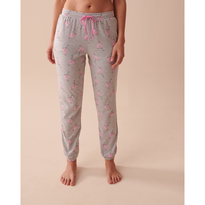 Cotton Pink Flamingo Jogger Pajama Pants