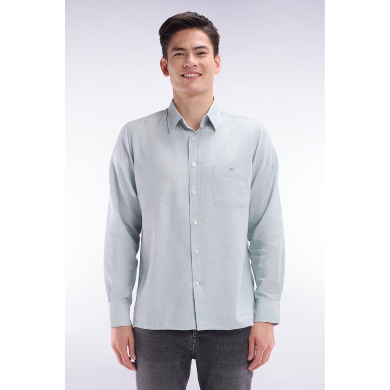 Dark Grey Cotton Shirt with Patch Pocket