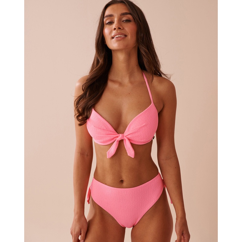 Fizzy Pink Textured Push-Up Bikini Top