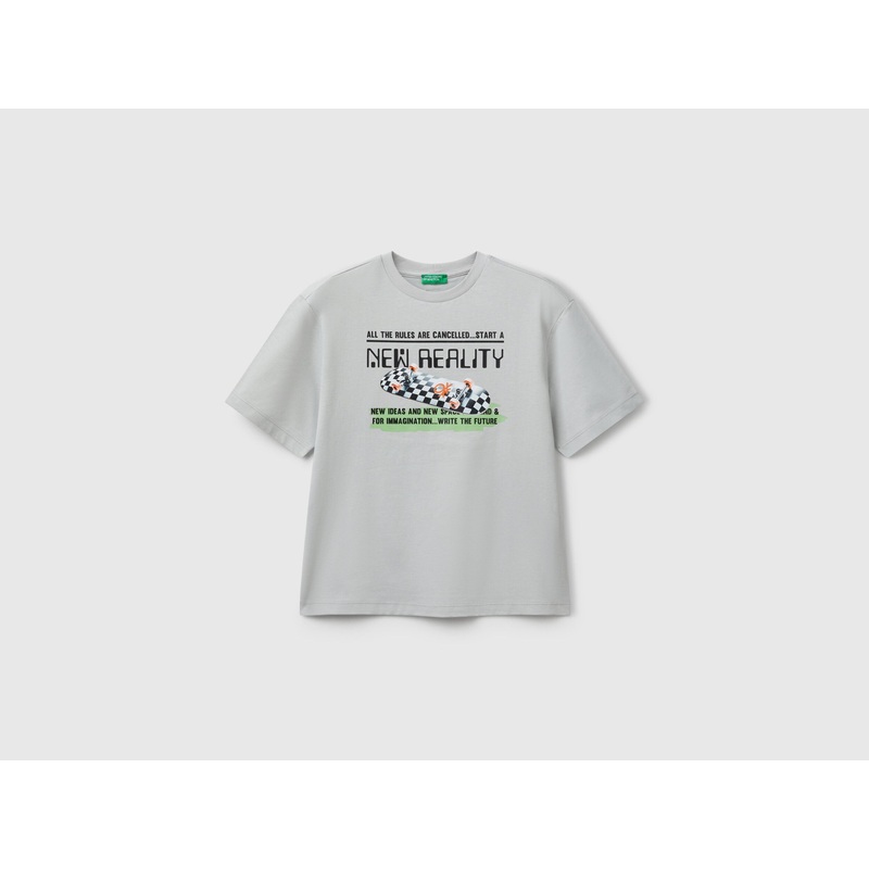 Gray T-Shirt with Front Print