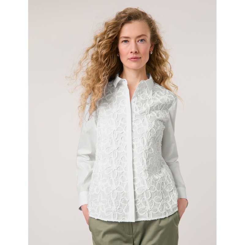 Long Sleeve Blouse with Floral Embroidery