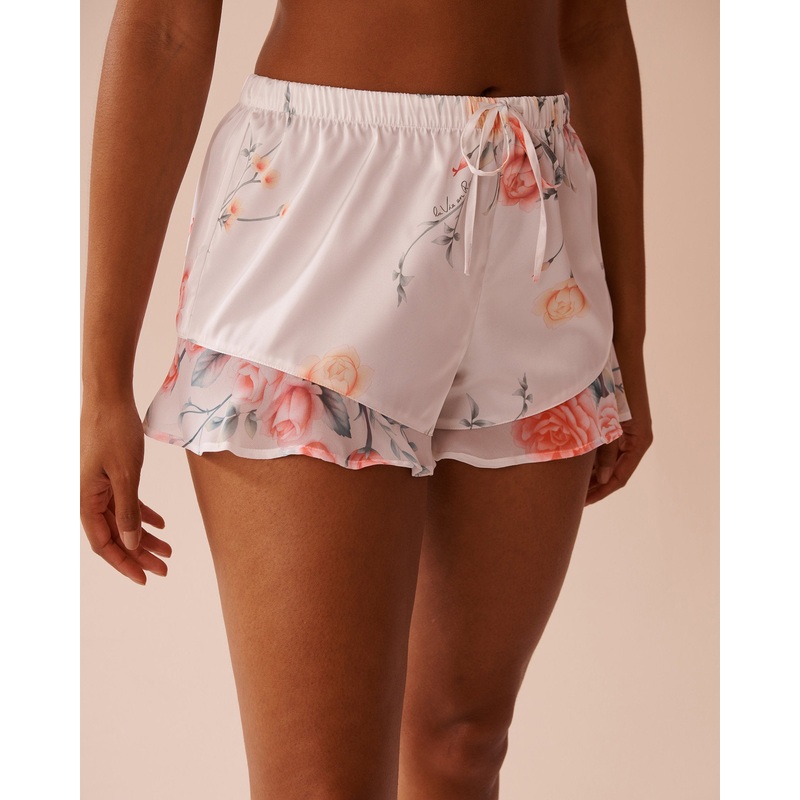 Luxury Edition Romantic Bouquet Satin and Chiffon Shorts