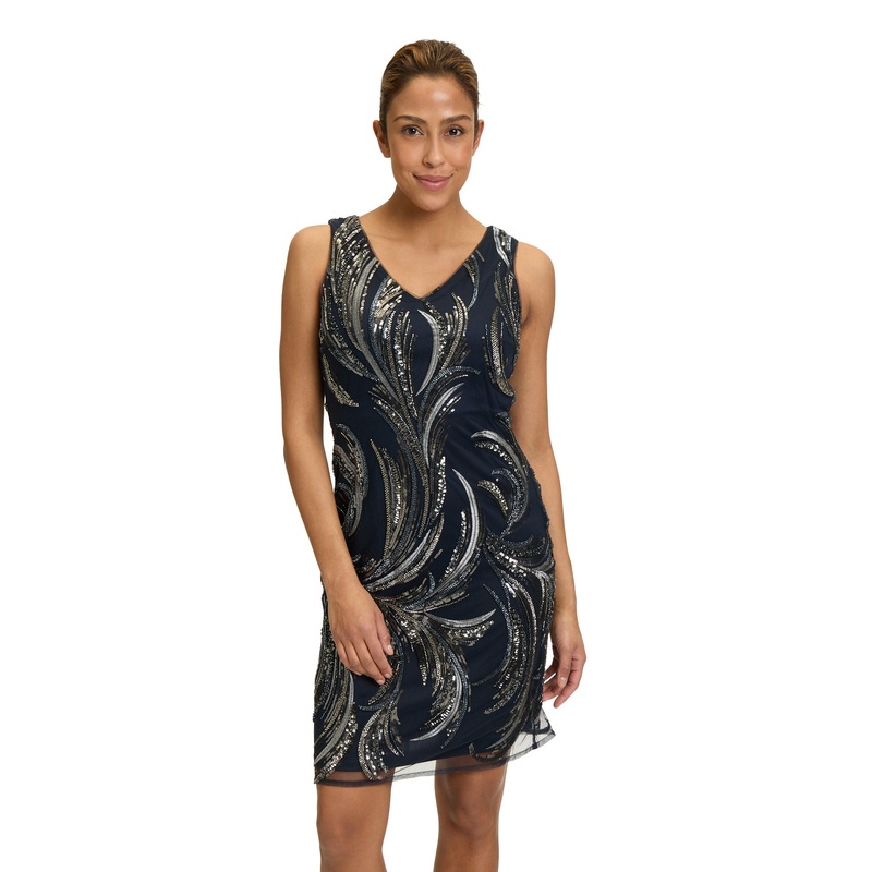Sheath Dress with Embroidery