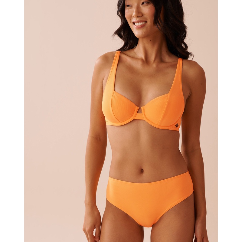 Sunset Ribbed Plunge Bikini Top