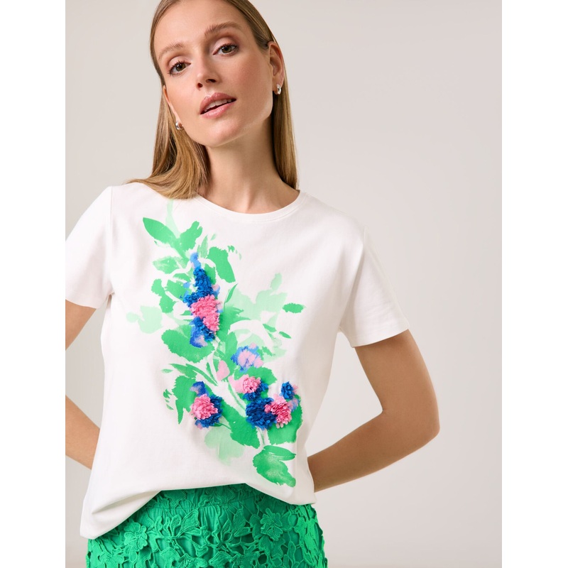 T-Shirt with a Floral Appliqu