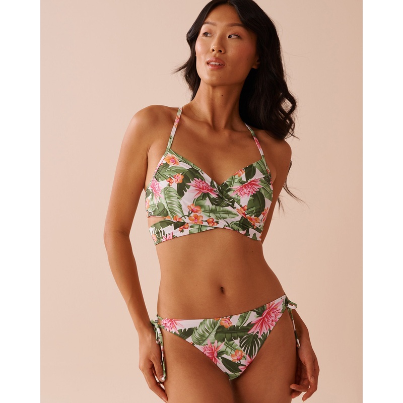 Water Lily Crossed Push-Up Bikini Top