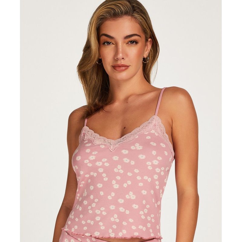 Cami Rib Lace V-Neck