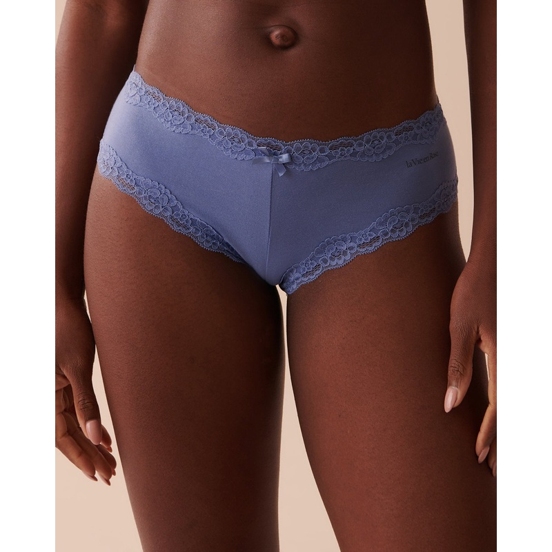 Cotton And Lace Trim Cheeky Panty
