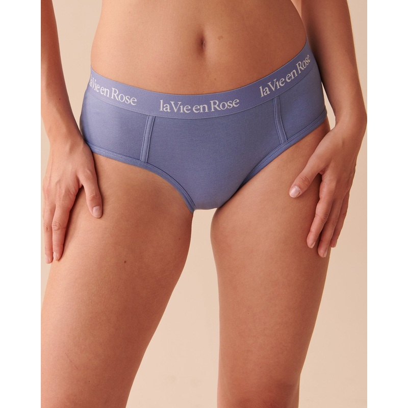 Cotton And Logo Elastic Band Hiphugger Panty