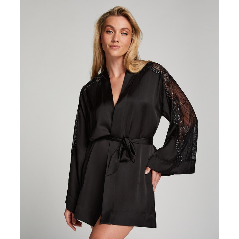 Kimono Satin Lurex Lace Donna