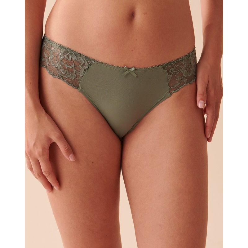 Microfiber And Lace Bikini Panty