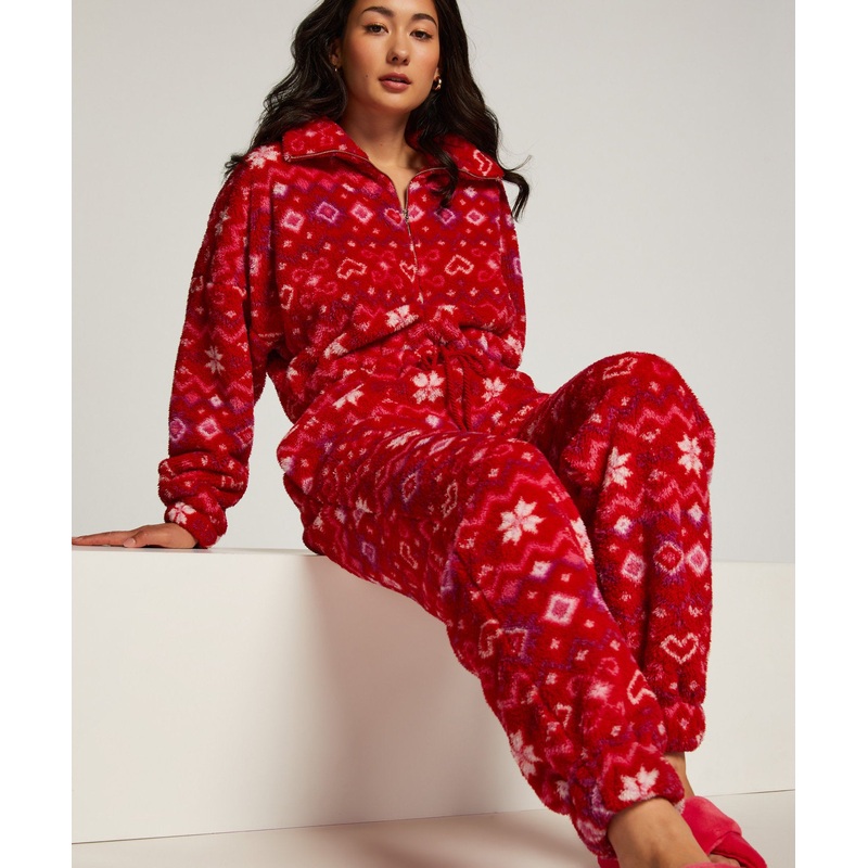 Onesie Fleece Zip Up Fairisle
