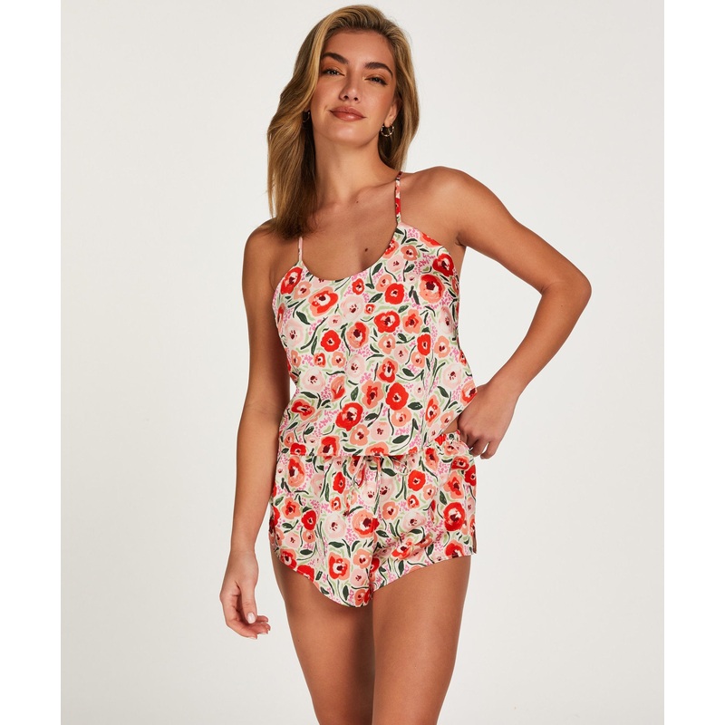Short Satin Funky Floral