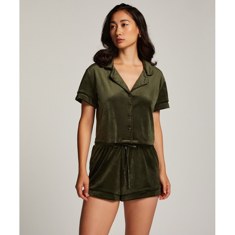 Short Sleeve Jacket Velours Piping