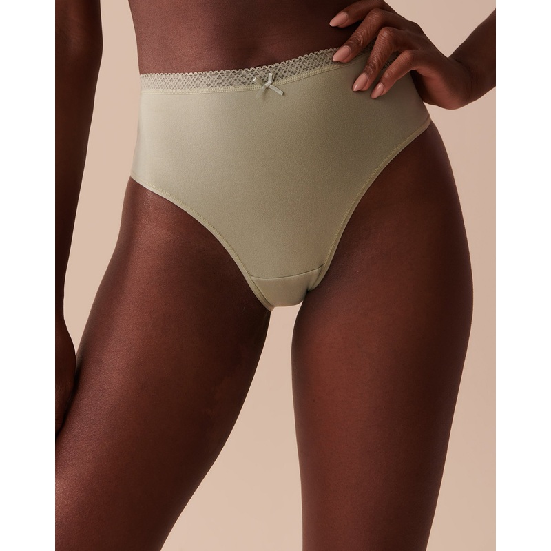 Super Soft Lace Detail High Waist Bikini Panty