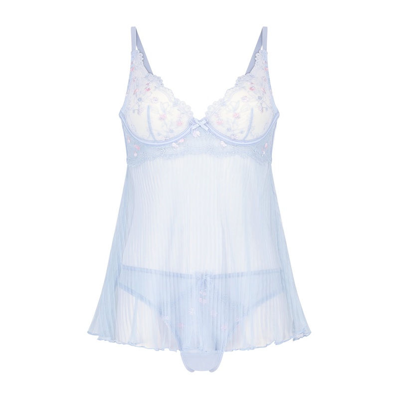 Wired Plisse Chiffon Olivia Babydoll In Different Cup Sizes