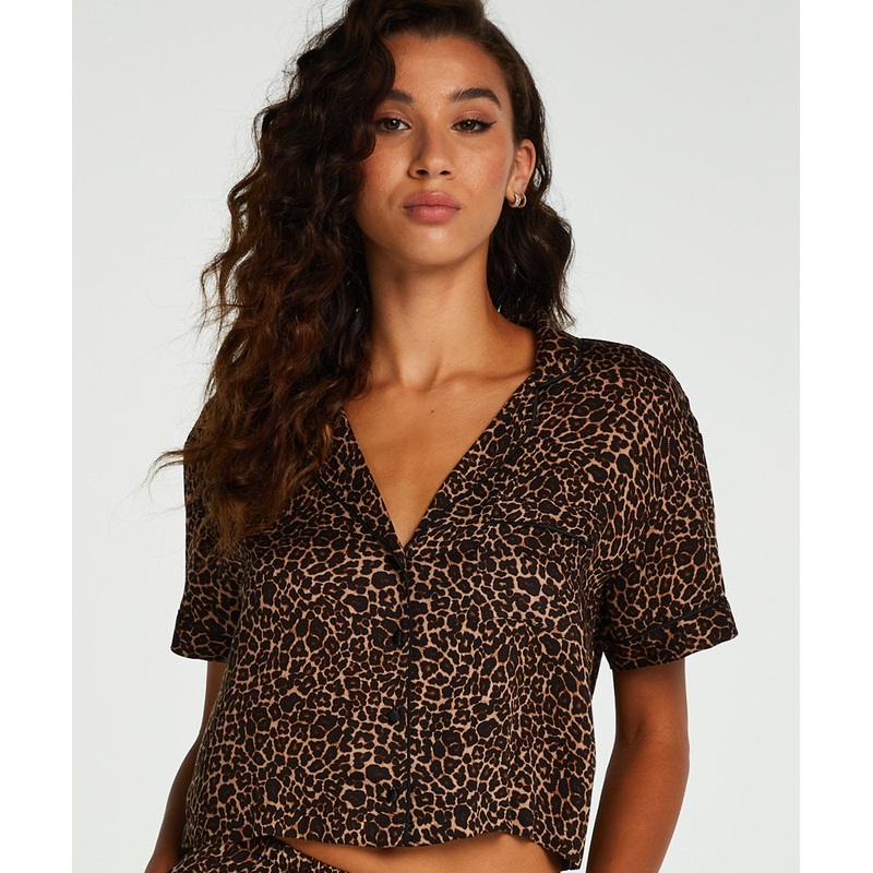 Jacket Ss Vis Satin Boxy Leopard