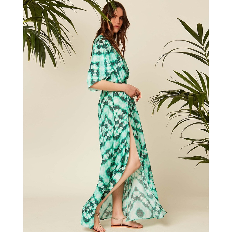 Light Green Robe Longue Janis